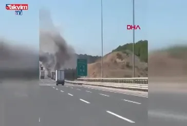 Sarıyer’de TIR yangını: Dorse küle döndü
