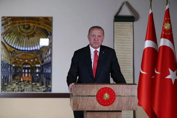 Son dakika: Başkan Erdoğan açıkladı: Ayasofya, Lozan Antlaşması’nın 97. yıl dönümüne rastlayan 24 Temmuz’da ibadete açılacak-1