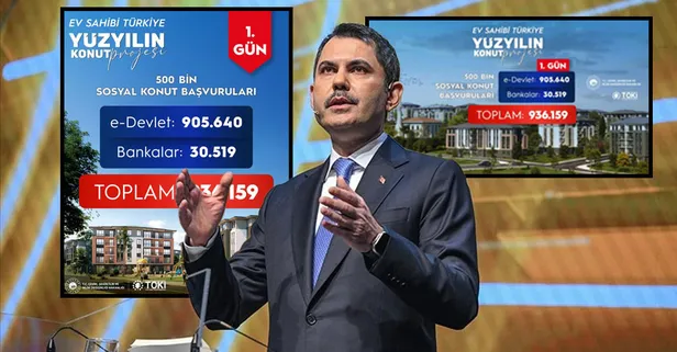 Bakan Kurum duyurdu: 500 bin sosyal konut için ilk gün 936 bin 159 başvuru!