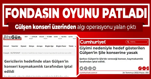 Şile Kaymakamlığının "Gülşen konseri" açıklaması fondaş medyanın oyununu patlattı