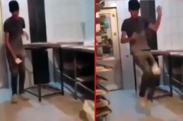 Van Erciş'te mide bulandıran görüntü! Ekmek hamuruyla top gibi oynadılar! Cezası belli oldu
