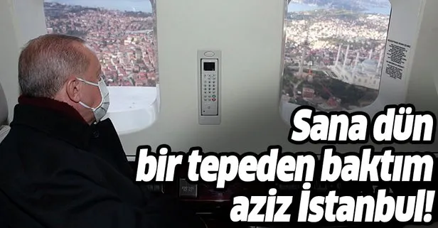 SON DAKİKA: Başkan Recep Tayyip Erdoğan, Çamlıca tepesindeki çalışmaları helikopterden inceledi
