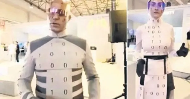 İran’da bir teknoloji fuarında sergilenen robotlar gerçek insan çıktı