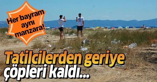 Edirne Saros Körfezi’nde tatilcilerden geriye çöpleri kaldı!