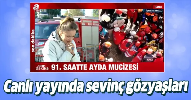 A Haber ekranında duygusal anlar! İzmir Depremi'nden 91 saat sonra enkaz altından kurtarılan Ayda Bebek'in mutluluğu