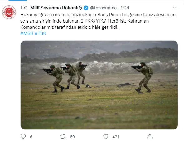 Son dakika: MSB duyurdu: 2 PKK'lı terörist etkisiz getirildi!-1