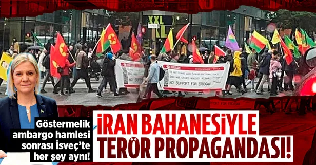 Başkan Erdoğan'ın terör açıklamaları sonrası İsveç'te skandal: YPG/PKK paçavraları yine açıldı!