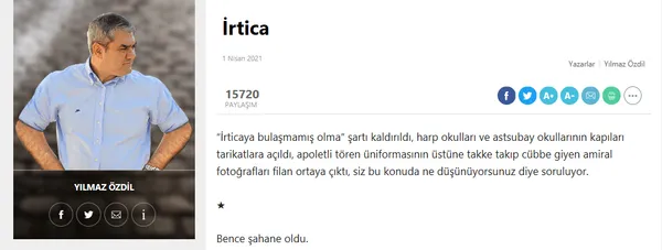 104 emekli amiralin akıl hocası Yılmaz Özdil mi? Yılmaz Özdil 3 gün önce bildiride imzası olan amiralleri yazmış!-2