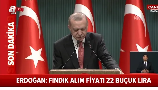 Son dakika: Başkan Erdoğan fındık alım fiyatlarını açıkladı | Fındık kilo fiyatı ne kadar oldu?