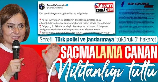 CHP'li Canan Kaftancıoğlu'ndan şerefli Türk polisi ve jandarmasına 'tükürüklü' hakaret! Seçim öncesi rezil algı operasyonu