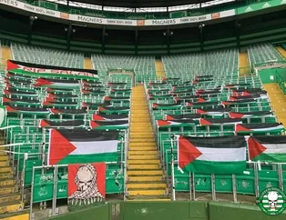 Celtic taraftarları Filistin’e destek oldu! Stadı bayraklarla donattılar