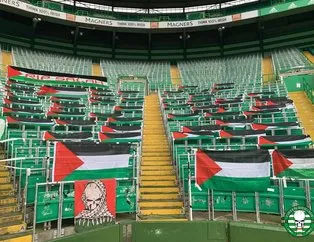 Celtic taraftarları Filistin’e destek oldu! Stadı bayraklarla donattılar