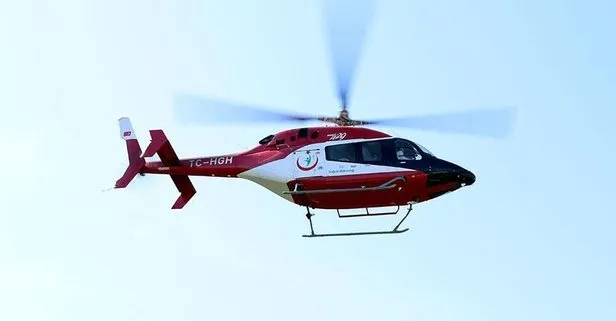 Ankara’da kalp krizi geçiren hastanın imdadına ambulans helikopter yetişti