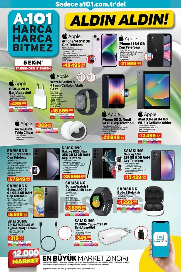 1696505667250.jpg 500 TL'den az fiyata düştü! A101 çıldırdı! Hafta sonu geldi: İPad tablet, Apple cep telefonu, kulaklık, akıllı saat indirime girdi-2