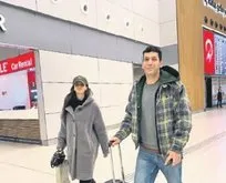 Murat Yıldırım ve eşi İman Elbani Erzurum dönüşü havalimanında görüntülendi!