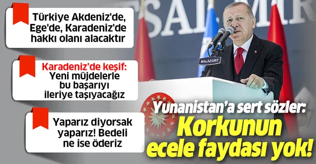 Son dakika: Malazgirt Zaferi'nin 949. yıl dönümünde Başkan Erdoğan'dan Yunanistan'a çok sert Doğu Akdeniz tepkisi