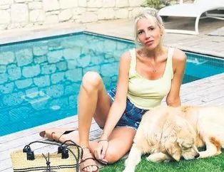 Dilara Öztunç köpeğiyle poz verdi