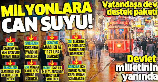 Devlet, vatandaşının yanında! Destek paketi hayata geçirildi: Kısa çalışma ödeneği, nakdi ücret desteği, işsizlik maaşı...