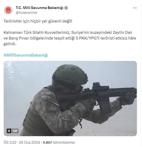 msb-duyurdu-zeytin-dali-ve-baris-pinari-bolgelerinde-5-terorist-etkisiz-hale-getirildi-1706272469834.jpg MSB duyurdu: Zeytin Dalı ve Barış Pınarı bölgelerinde 5 terörist etkisiz hale getirildi-1