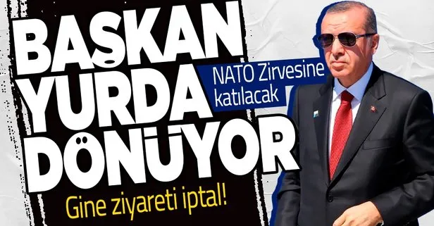 Son dakika: Başkan Recep Tayyip Erdoğan Gine ziyaretini iptal etti yurda dönüyor: NATO Liderler Zirvesi’ne katılacak