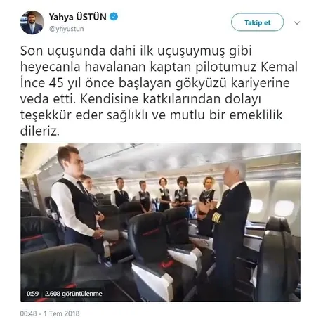 THY'nin 45 yıllık pilotu Kemal İnce emekli oldu-3