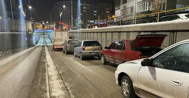 Erzurum’da zincirleme kaza! 9 araç birbirine girdi