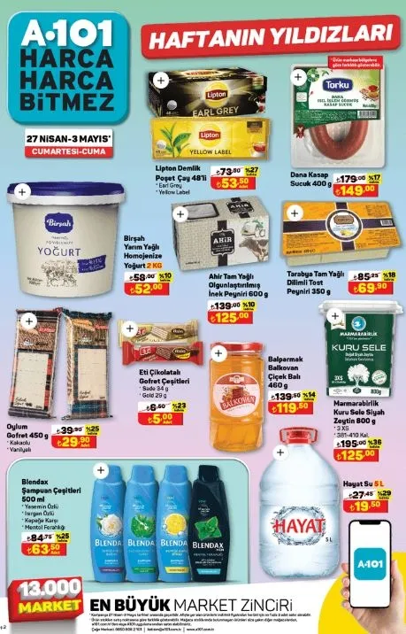A101'de 2 Mayıs'ta 100 TL indirim! 12'li tuvalet kağıdı 179 TL'en 79 TL'ye düştü! 1.25 L sıvı yağ 89 TL, tost peyniri 69.90 TL, sucuk 149 TL...-5