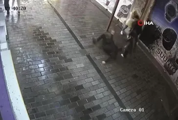 Beyoğlu'nda kadına şiddet: Bekçi, saldırganı bacağından vurarak etkisiz hale getirdi