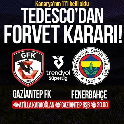 Fenerbahçe'nin ilk 11'i belli oldu