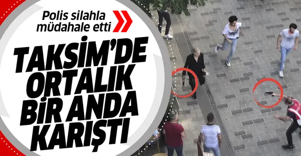 Taksim Talimhane'de meydan kavgası kamerada