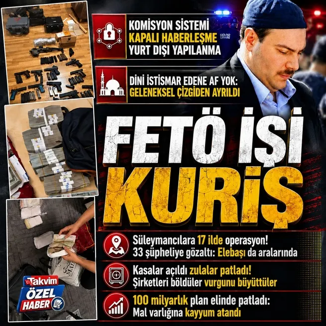 Süleymancılara 17 ilde operasyon! 37 şüpheli gözaltında: Elebaşı Alihan Kuriş yakalandı... Şirketlere kayyum atandı