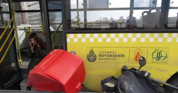 Ataşehir'de İETT kabusu: Otobüs ile bariyer arasında sıkışan motosikletli yaralandı