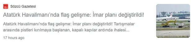 TOKİ’den Sözcü'nün "Atatürk Havalimanı’nda flaş gelişme: İmar planı değiştirildi" haberine yalanlama: Gerçek dışı-1