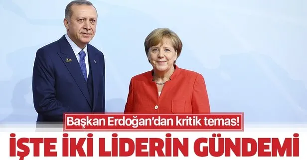 Son dakika: Başkan Erdoğan, Almanya Başbakanı Merkel ile görüştü