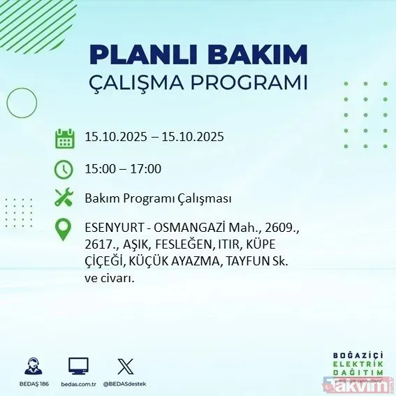 İstanbul Avrupa Yakası Karanlığa Bürünecek! 21 İlçede 9 Saatlik Elektrik Kesintisi - 18