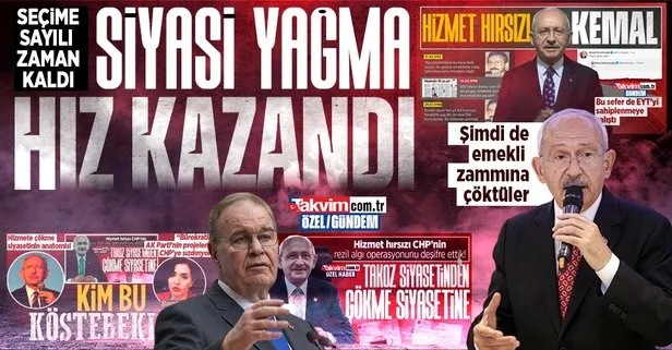Seçimlere sayılı zaman kaldı, siyasi yağma hız kazandı! Hizmet hırsızı CHP şimdi de Başkan Erdoğan’ın duyurduğu emekli zammına çöktü