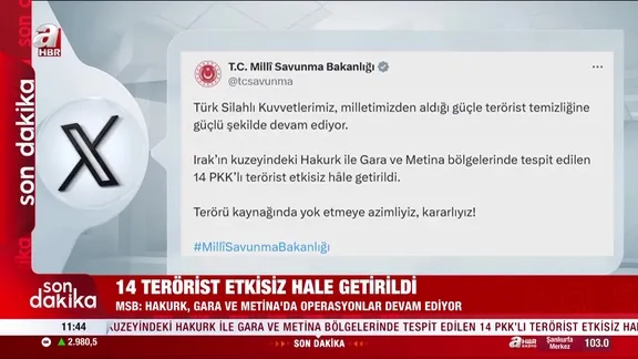 MSB: 14 terörist ex!