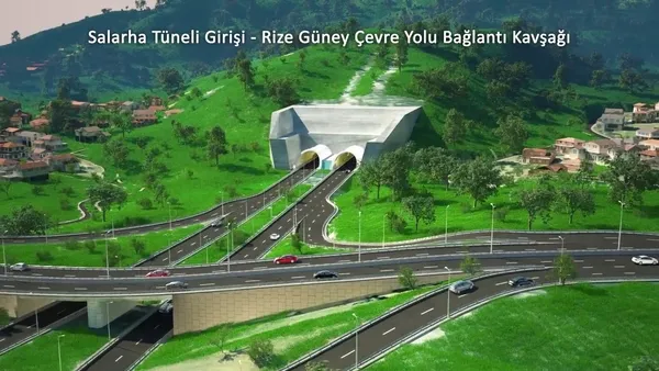 Rize’de Salarha ile Muradiye’yi birbirine bağlayan Salarha Tüneli’nin ilk tüpü hizmete açıldı
