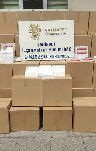 Gaziantep'te kaçak 620 bin makaron ele geçirildi