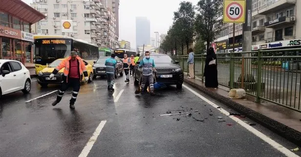 Beşiktaş’ta milyonluk kaza! 4 araç birbirine girdi