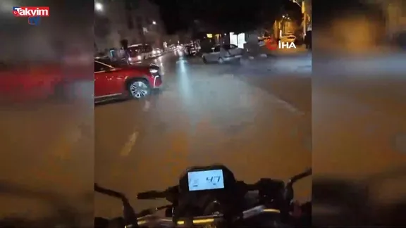 Bursa'da kaza anı kask kamerasına yansıdı