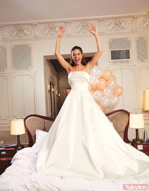 Taze gelin Demet Özdemir'den yatak pozu geldi! Şaşaalı gelinliklerinden biriyle sere serpe yatak pozu! Eşi Oğuzhan Koç... - 9
