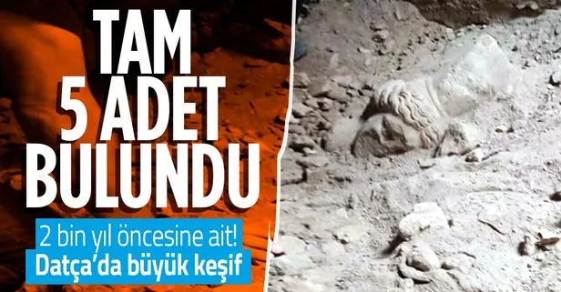 Datça’daki Knidos Antik Kenti’nde 5 adet heykel başı bulundu! 2 bin yıl öncesine ait...