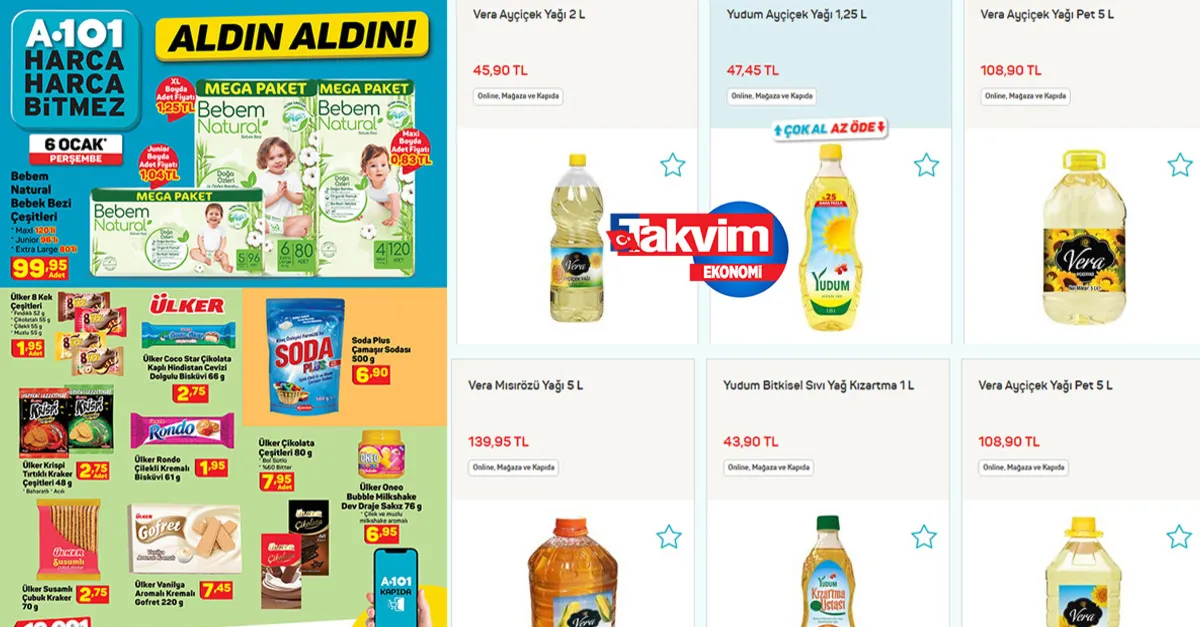 Fiyatlar tek tek indi en ucuzu 17,25’e düştü! Hafta sonuna özel güncellendi A101 aktüel ürünleri yayında! Sıvı yağ, tuvalet kağıdı, çay, bebek bezi...