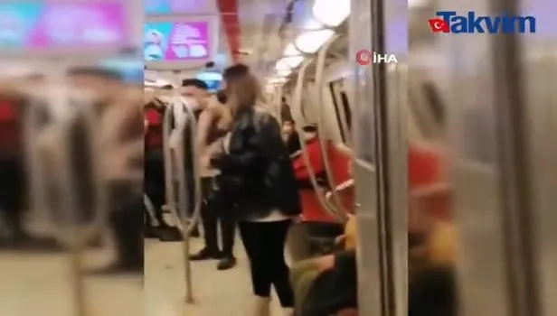 Kadıköy-Tavşantepe metrosunda korku dolu anlar! Bir şahıs, tartıştığı kadına bıçak çekerek küfür etti