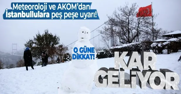 HAVA DURUMU | Açıklamalar peş peşe geldi! Meteoroloji ve AKOM’dan İstanbullulara flaş uyarı! O güne dikkat! Kar geliyor