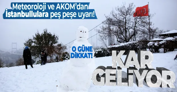 HAVA DURUMU | Açıklamalar peş peşe geldi! Meteoroloji ve AKOM'dan İstanbullulara flaş uyarı! O güne dikkat! Kar geliyor