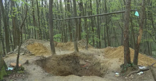 SON DAKİKA: Belgrad Ormanı'nı talan ettiler! Defineciler devasa çukurlar kazdı