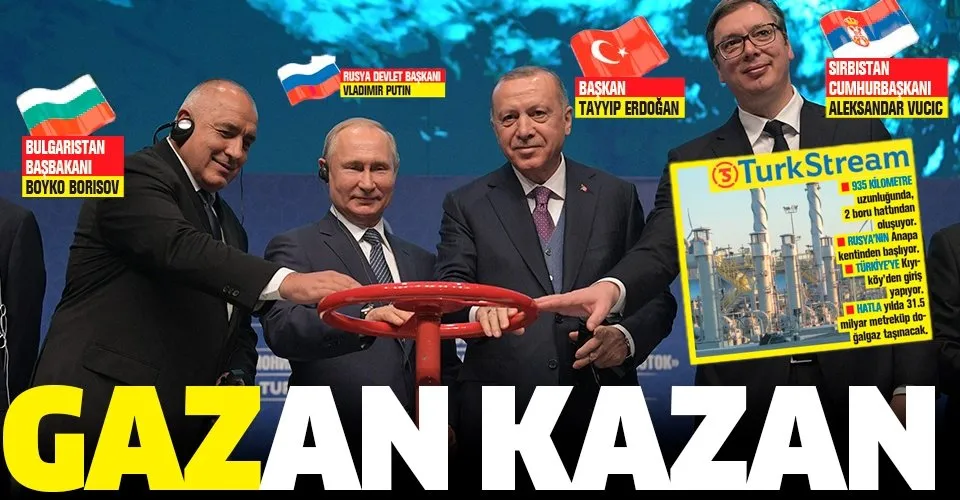 Başkan Erdoğan dünya liderlerinin katılımıyla TürkAkım'ın vanasını açtı!