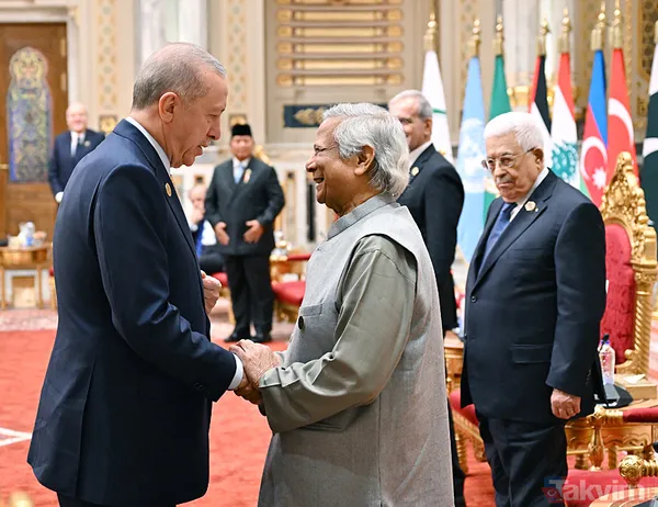 Kahire'de D-8 zirvesi! Sisi ve liderler Başkan Erdoğan'ı ayakta karşıladı - 7